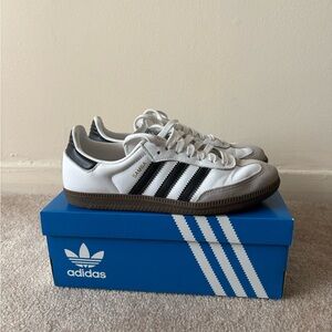 Adidas White Sneakers with Black Accents